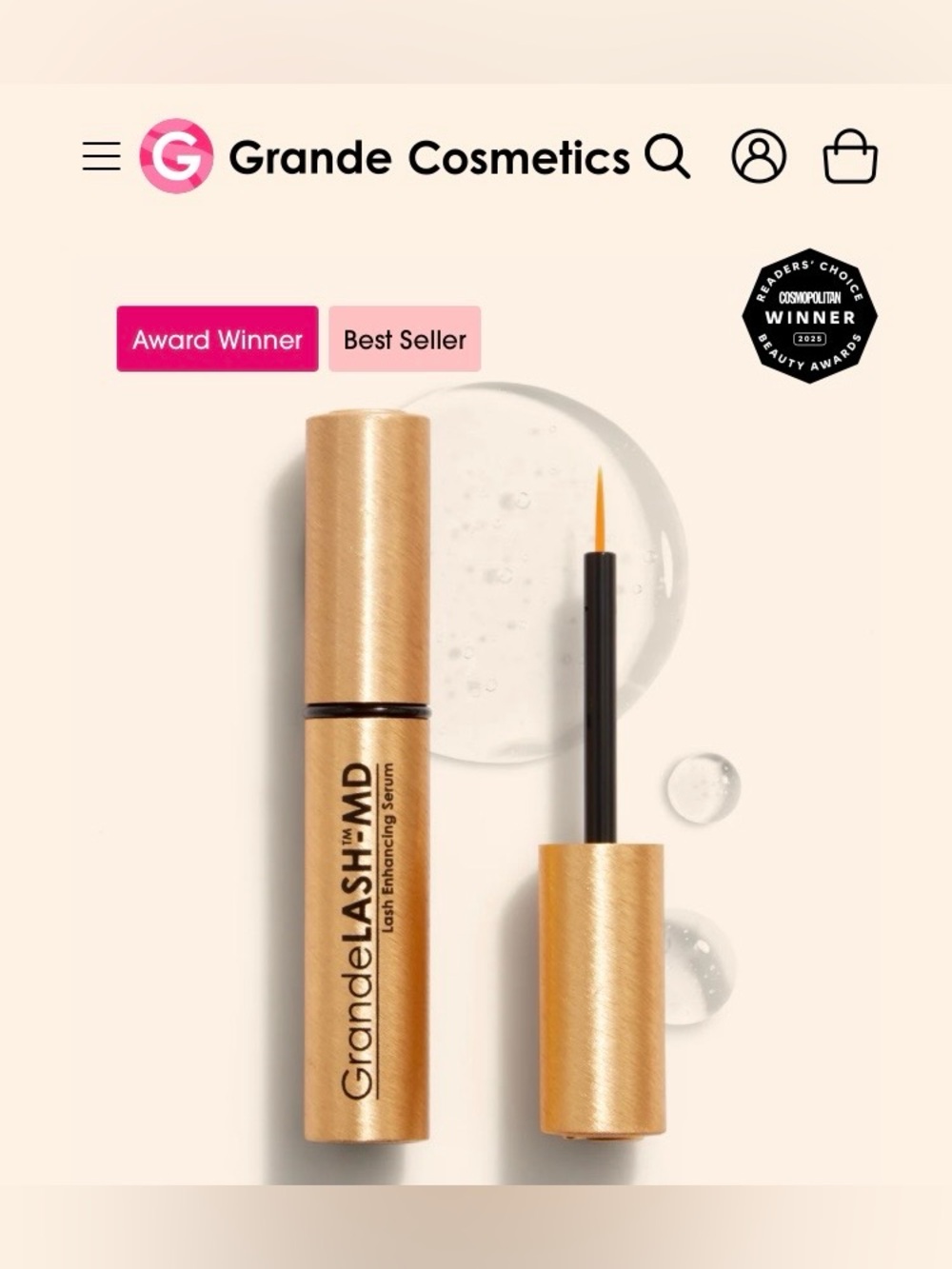 New GrandeLASH-MD Lash Enhancing Serum — Gold